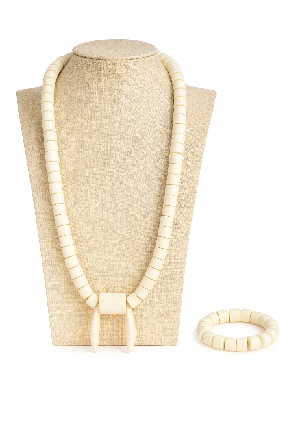 White Traditional Neck Bead + Bangle