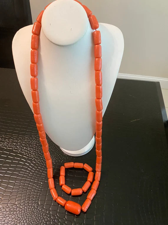 Red Traditional Necklace + Hand Bead